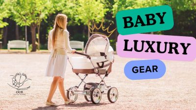 Elegant minimalist stroller and convertible crib in a modern nursery."