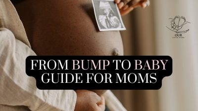 A smiling mother cradling her newborn baby, symbolizing the transition from pregnancy to early parenthood