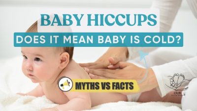 Baby hiccups: This image addresses the common question of whether hiccups in babies are related to feeling cold.