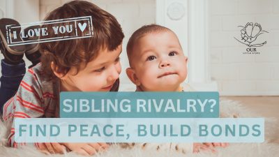 Sibling rivalry solutions: This image depicts positive sibling interaction and illustrates how parents can help foster peace and connection between their children.
